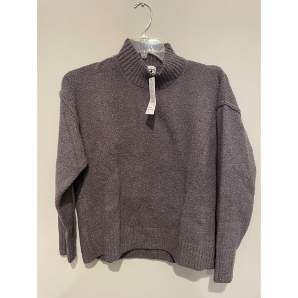 The Drop Carolina Boucle Mock Neck Sweater Tornado Grey XL NEW